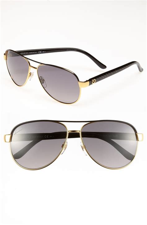 gucci metal 58mm aviator sunglasses.